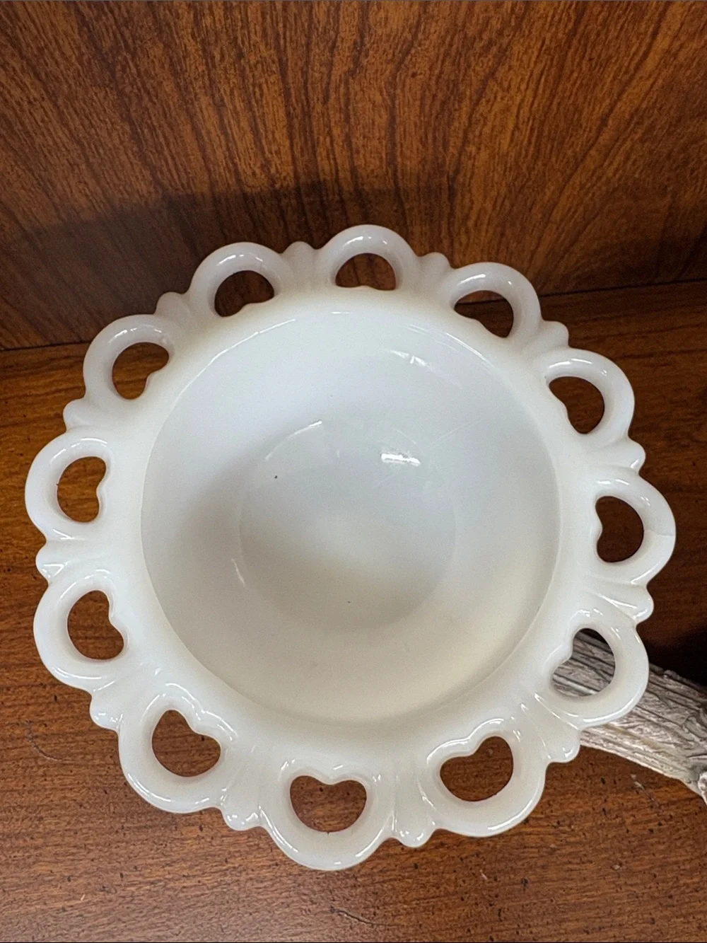 Anchor Hocking White Milk Glass Compote Pedestal Bowl